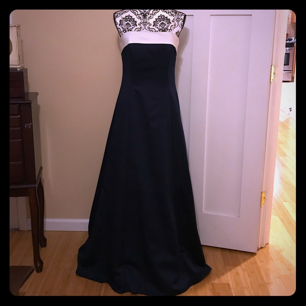 Beautiful Navy and White Ball Gown